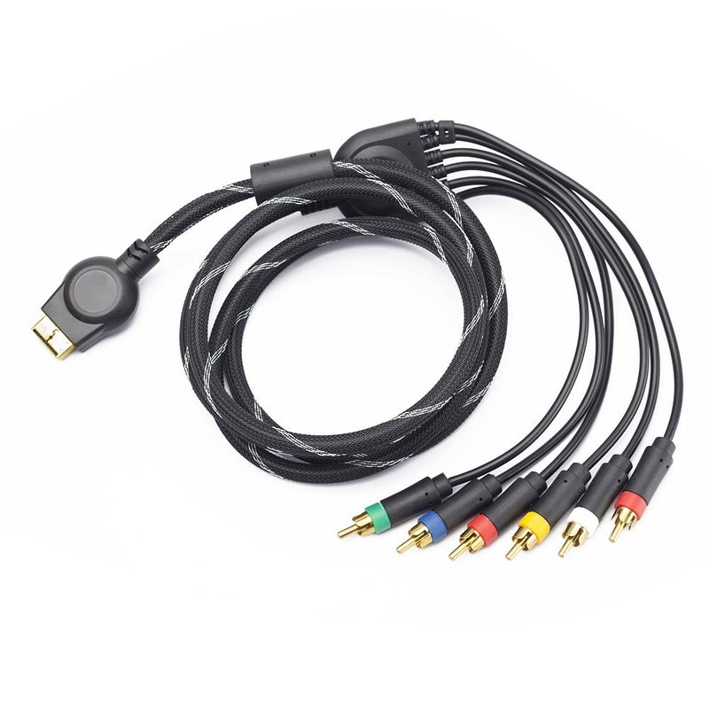 TENINYU 6 Feet PS3 Component AV Cable, Premium High Resolution HDTV Multi Out Composite RCA Audio Video Cable for PS2 / PS3 / PS3 Slim Gaming Console - Image 1
